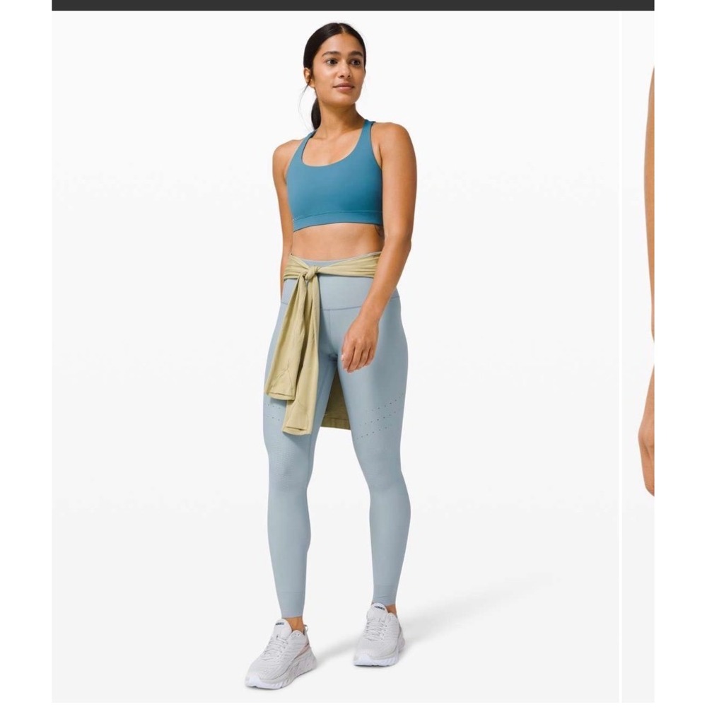Lululemon Zoned In Tight 27 Blue Cast SenseKnit Running Leggings Size 6
